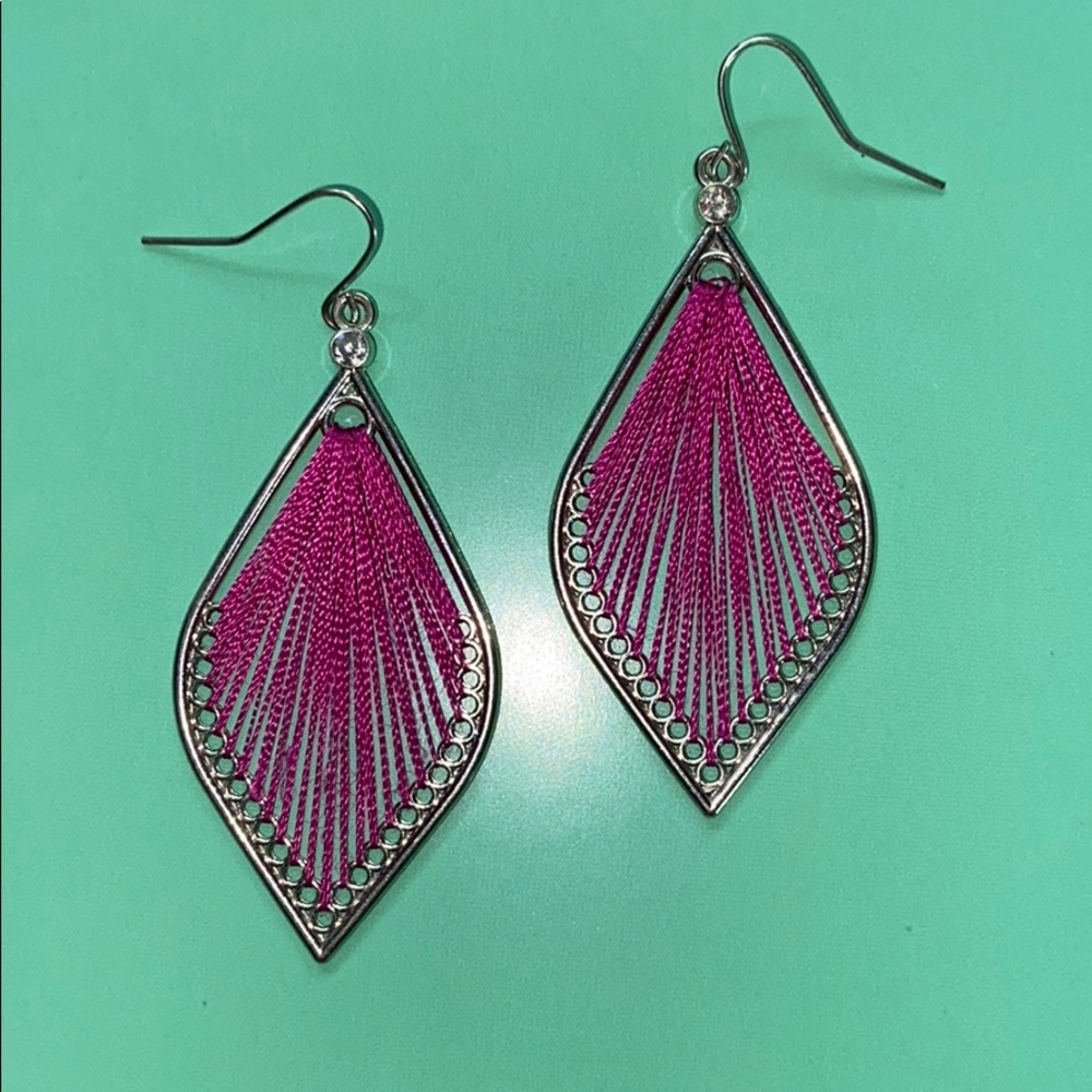 Magenta statement earrings